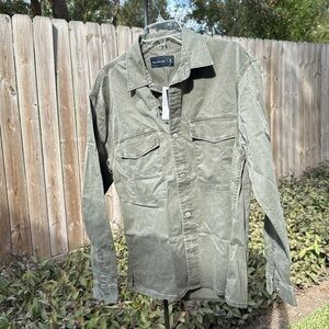 NEW ▶️ Abercrombie & Fitch ◀️ Green Long-Sleeve Workwear Shirt / Jacket Shacket